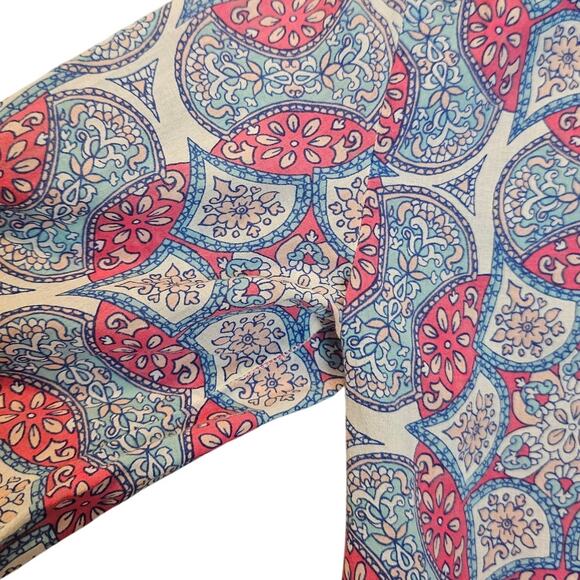 Talbots Pink and Blue Floral Garden Long‎ Sleeve Button Down Top Size Medium - Picture 6 of 9